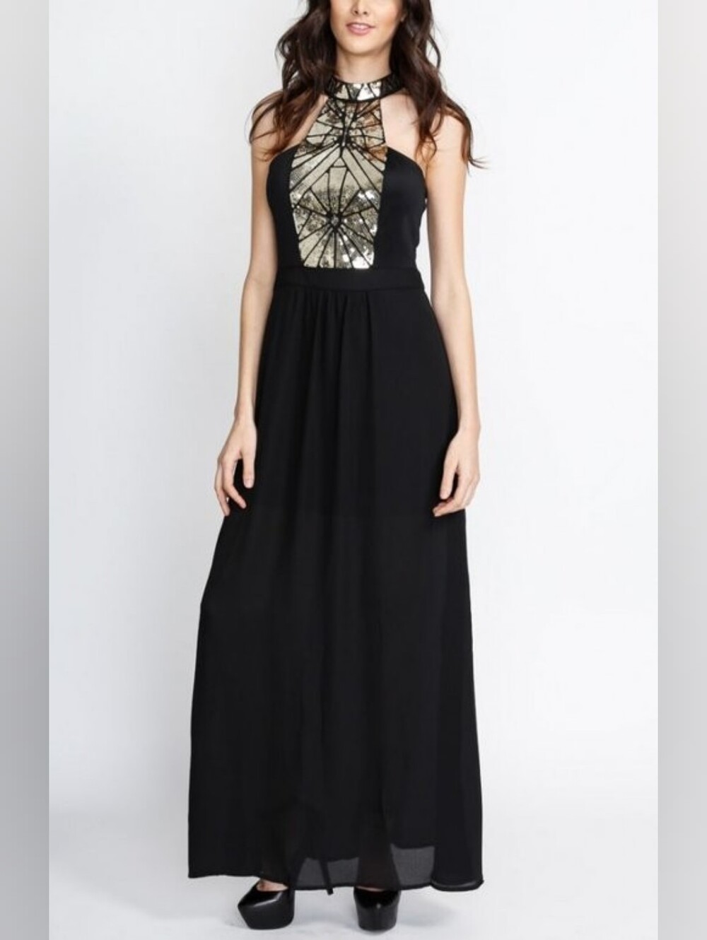 NWT Marineblu Sequin Halter Dress Sz S/M